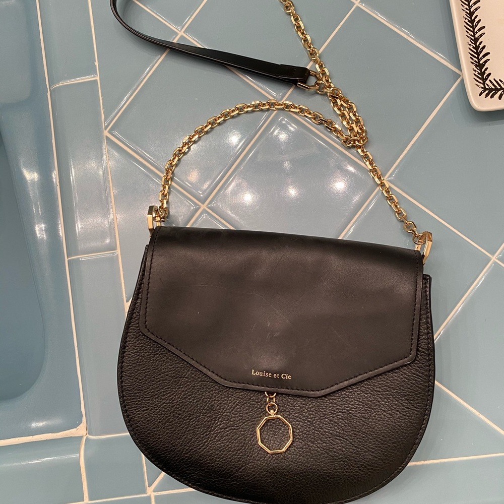 Louise et Cie black leather crossbody purse